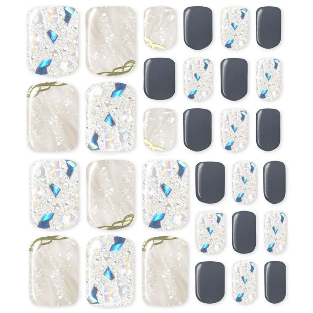 [Outlet] LYSD'OR Semi-Cure Gel Nails for Foot Nails, Emerald Secret, 31 Sheets, 1 Piece