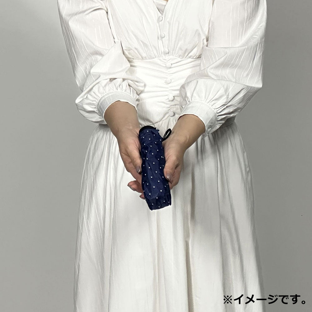 포케브레라 극소 5단 마이크로 비 맑은 겸용 우산 도트 네이비 1개