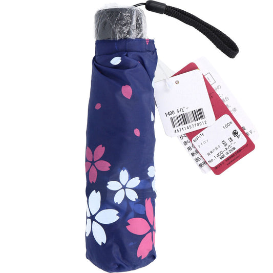 포케브레라 극소 5단 마이크로 비 맑은 겸용 우산 벚꽃 무늬 네이비 1개