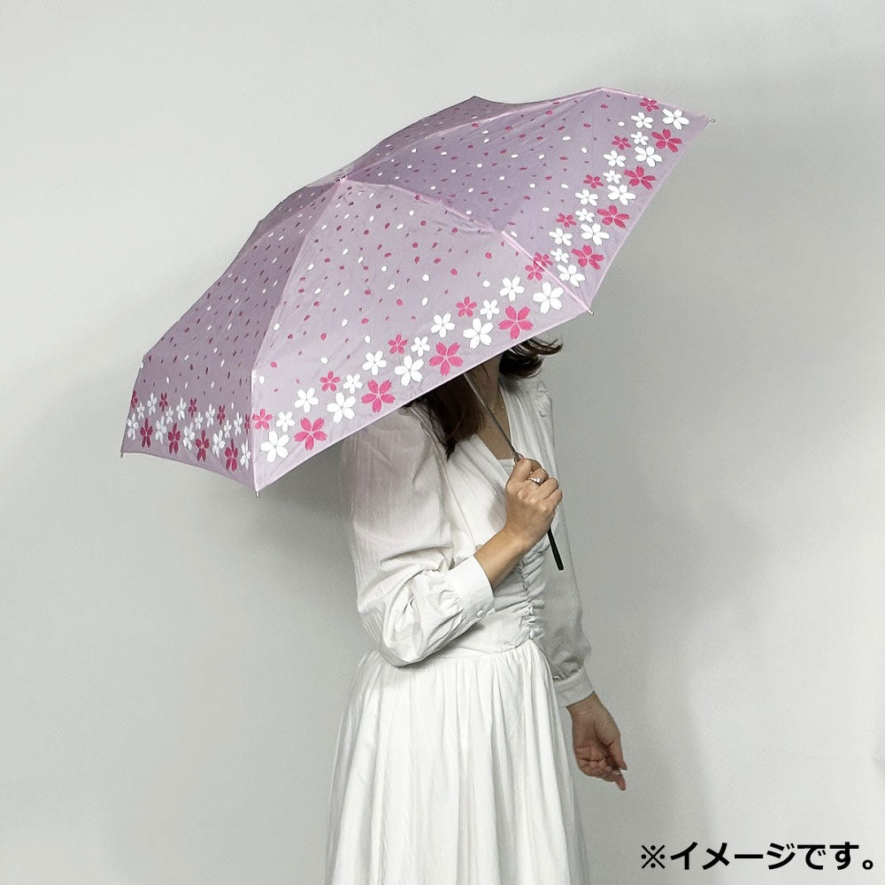 Pokebrella Ultra Small 5-Tier Micro Umbrella for Rain or Shine, Cherry Blossom Pattern, Pink, 1 pc
