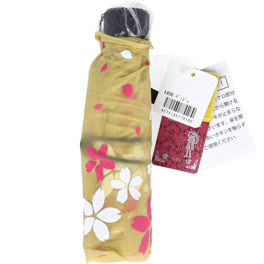 포케브레라 극소 5단 마이크로 비 맑은 겸용 우산 벚꽃 무늬 베이지 1개