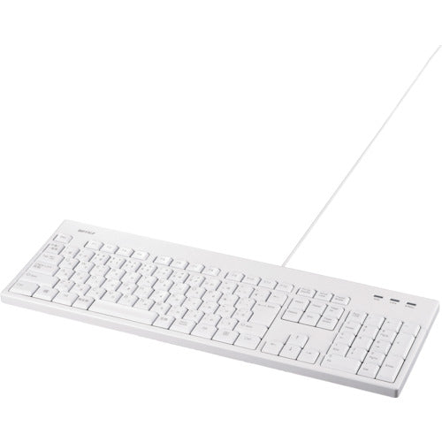 BAFFALO Wired Full Keyboard, Antibacterial, Waterproof and Dustproof, White, BSKBU520WHZ, 1 pc