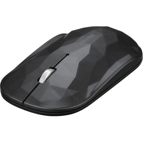 BAFFALO Thin 3-Button Bluetooth Blue LED Mouse Geometry Black BSMBB330GBK 1 pc