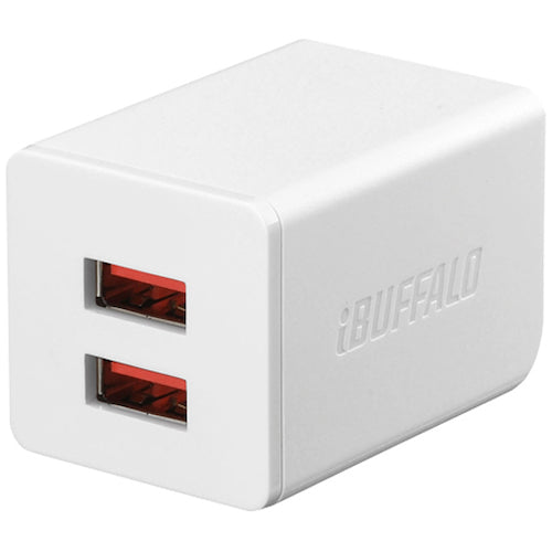 ＢＡＦＦＡＬＯ　２．４Ａ　ＵＳＢ急速充電器　ＡｕｔｏＰｏｗｅｒＳｅｌｅｃｔ機能搭載　２ポートタイプ　自動判別ＵＳＢｘ２　ホワイト　BSMPA2402P2WH　1 個