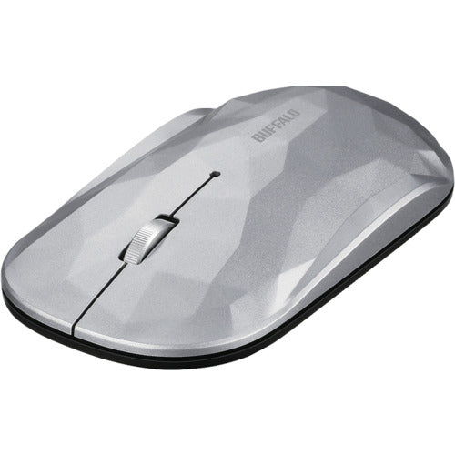 BAFFALO Thin 3-Button Bluetooth Blue LED Mouse Geometry Silver BSMBB330GSV 1 pc