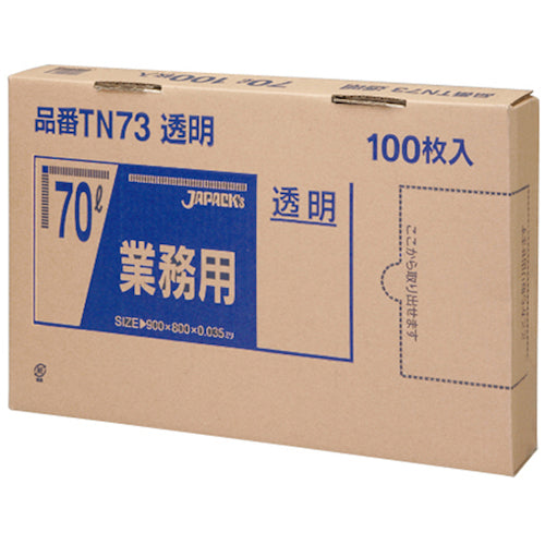 재팩스 업무용 폴리 봉투 70 L100 매 BOX 투명 두께 0.035 mm TN73 1 상자