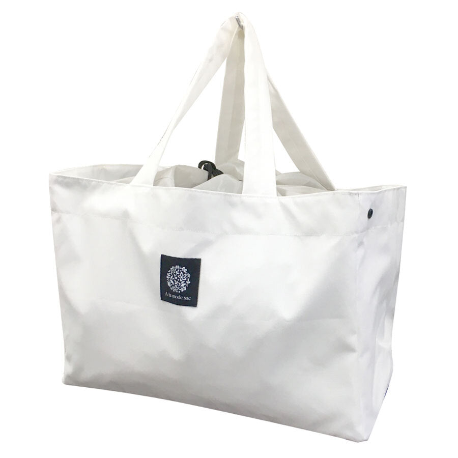 【アウトレット】A La mode sac オシャレで可愛い保冷折りたたみエコバッグ W40×H28×D20cm ホワイト 1 個