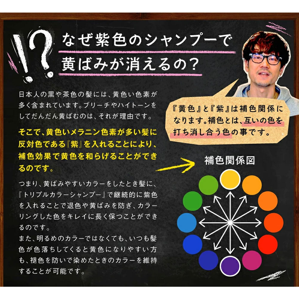 Triple Rainbow Color Shampoo Purple 300mL 1 piece