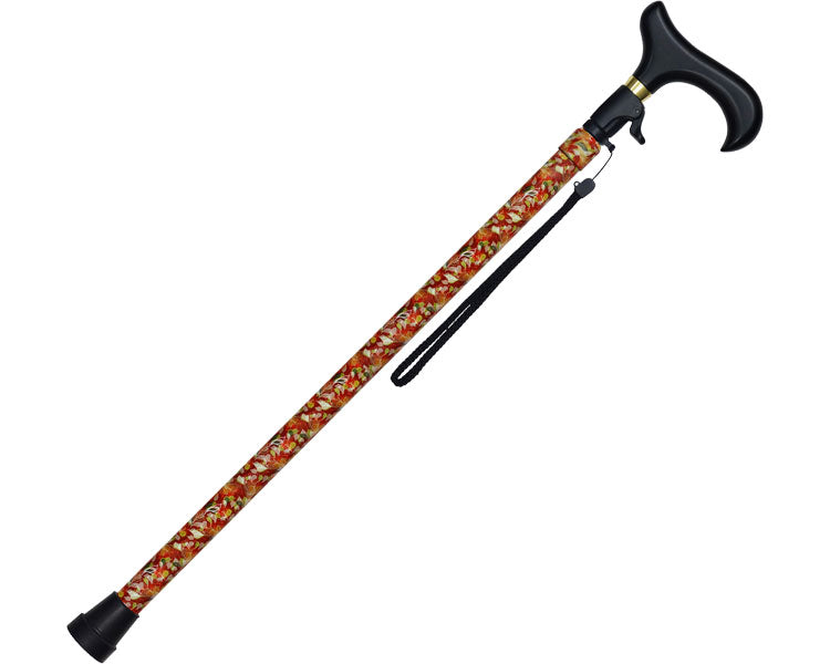 Stepless Telescopic Walking Stick / 77-F1 Flower Scarlet 1 piece