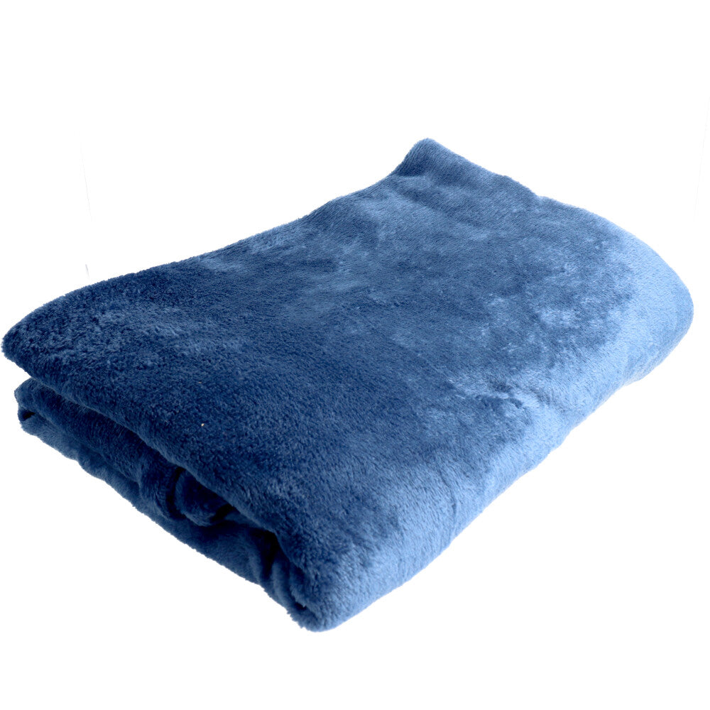 【アウトレット】ふわふわマイクロファイバーひざ掛け 大判サイズ100×140cm ネイビー 1 個