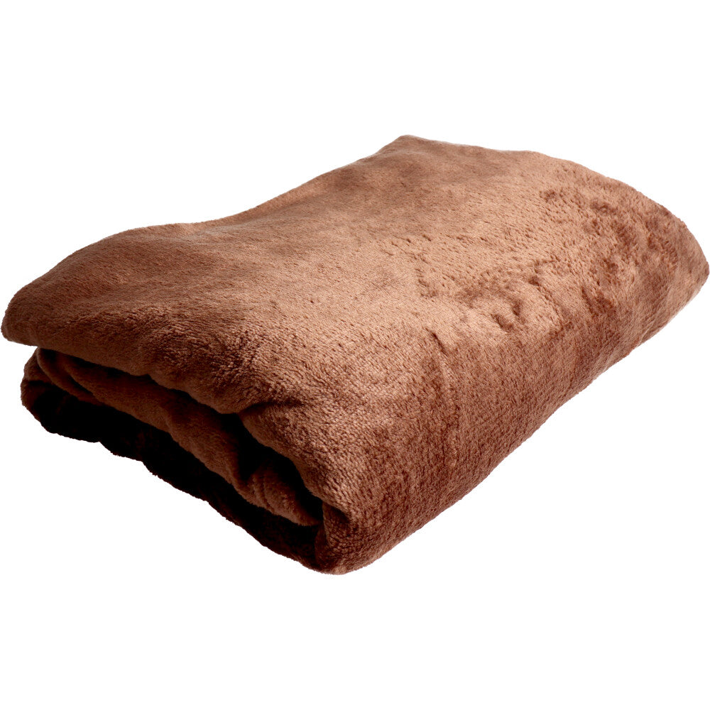 【アウトレット】ふわふわマイクロファイバーひざ掛け 大判サイズ100×140cm ブラウン 1 個