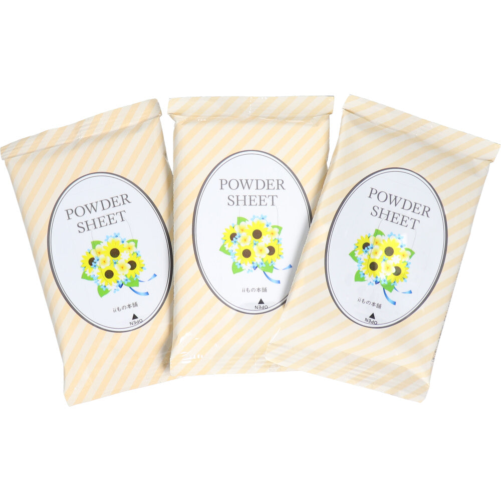 Smooth powder sheet, sunflower scent, portable, 10 sheets x 3 packs, 1 unit