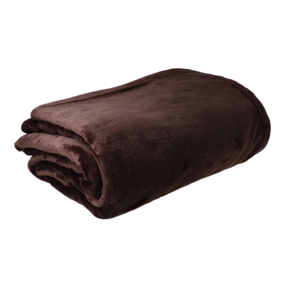 ふわふわマイクロファイバーブランケット Sサイズ 140×190cm ブラウン 1 個