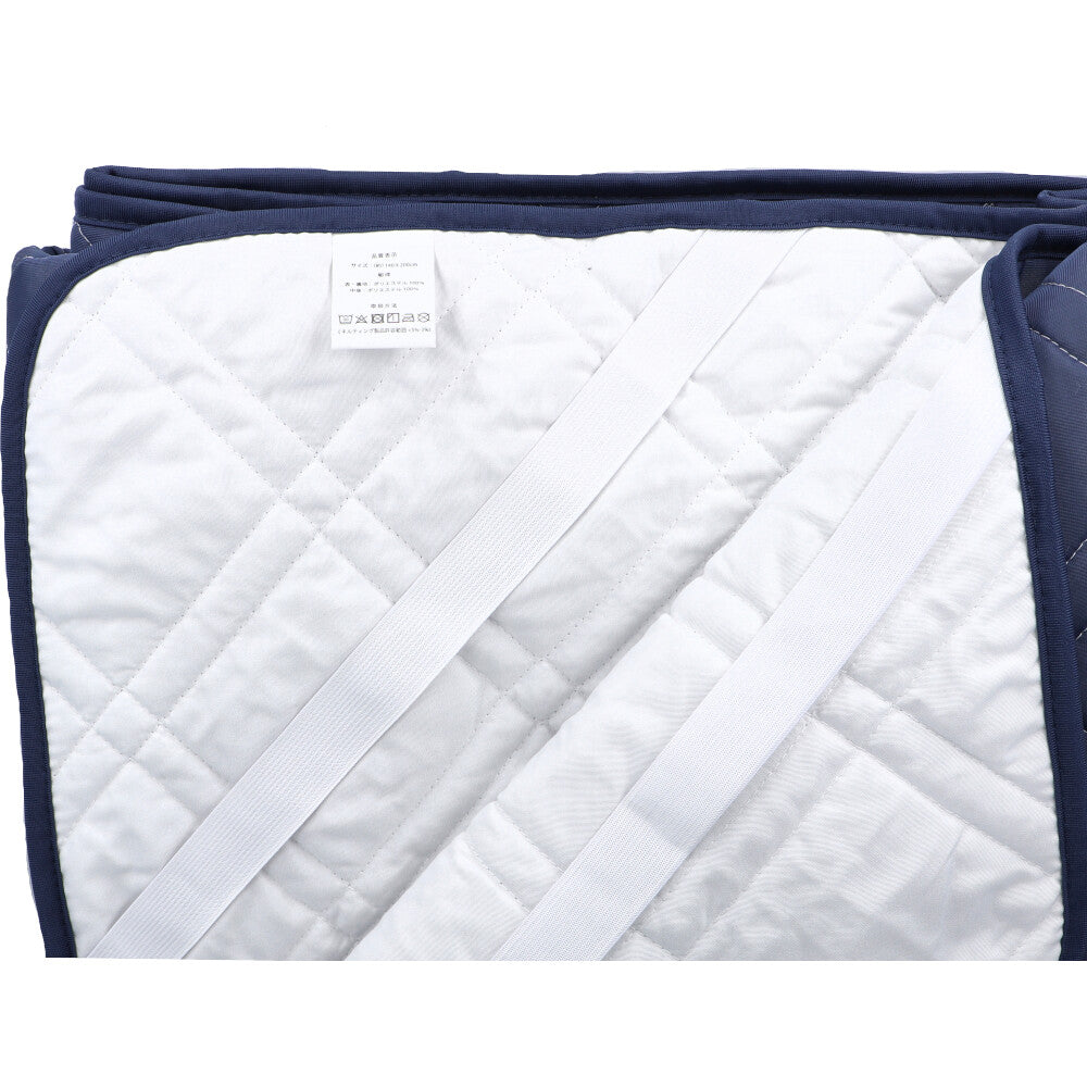 接触冷感 敷きパッド ダブル ネイビー 約140×200cm 1 個