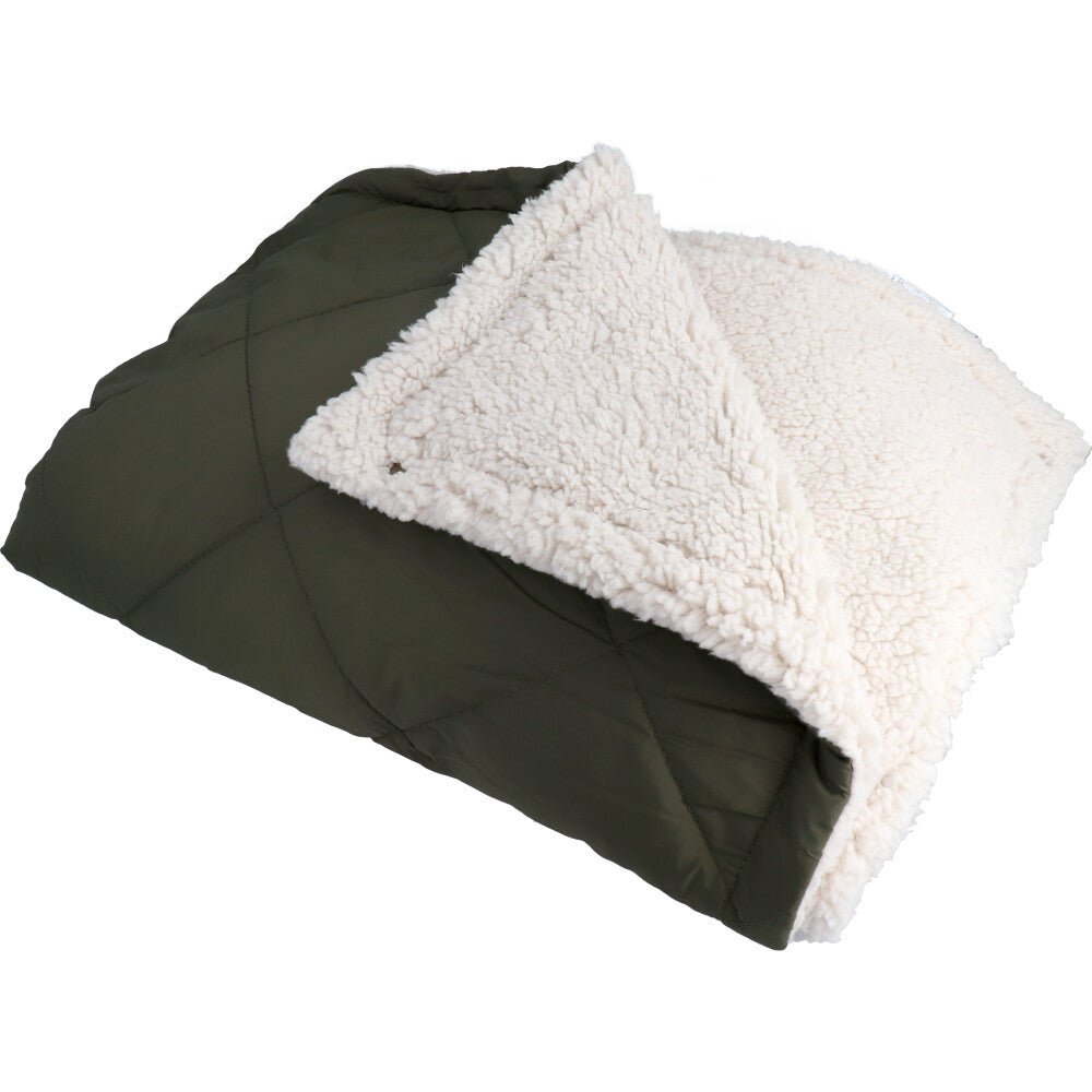 hokotto Extra Thick Boa Lining 4WAY Blanket 80×125cm Khaki×Ivory 1 pc