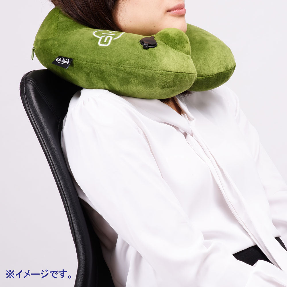 GI-AIR Pump-type Neck Pillow, Grass Green, NHC-015, 1 piece