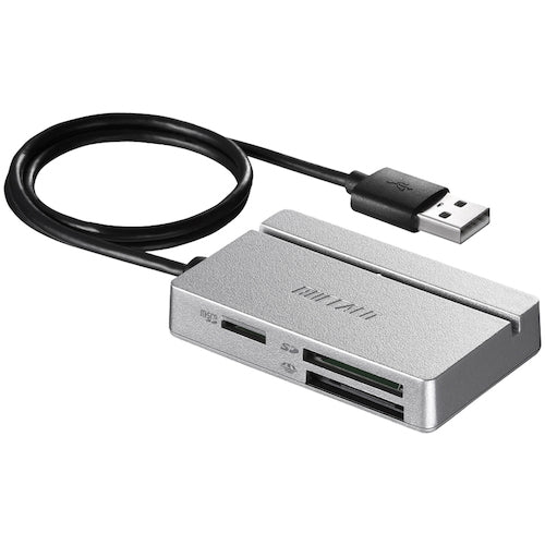 ＢＡＦＦＡＬＯ　ＵＳＢ２．０　マルチカードリーダー／ライター　スタンダードモデル　シルバー　BSCR100U2SV　1 個