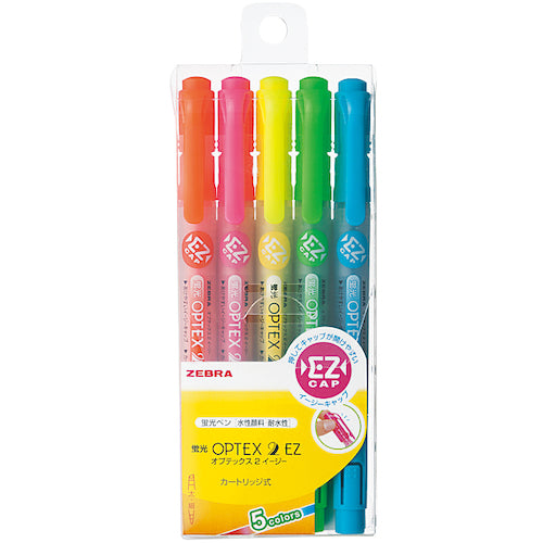 Zebra Highlighter Optex 2-EZ 5-Color Set WKT11-5C 1 S