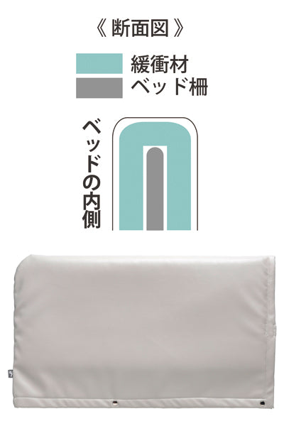 サイドレールクッションカバー（L字用） / 0102　グレー　1 枚