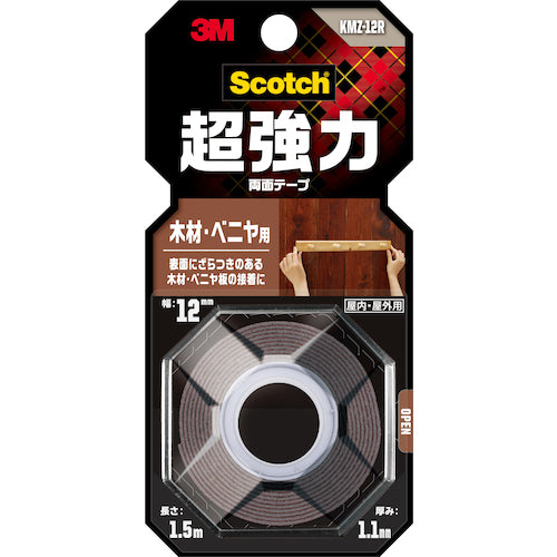 ３Ｍ　スコッチ　超強力両面テープ　木材・ベニヤ用　KMZ-12R　1 巻