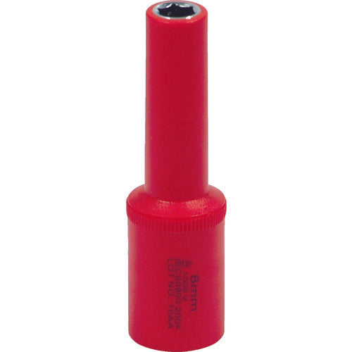 Tech-EV Insulated Socket 3/8 Deep Hexagonal 8mm OLC652008SA 1 pc