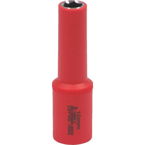 Tech-EV Insulated Socket 3/8 Deep Hexagonal 10mm OLC652010SA 1 pc