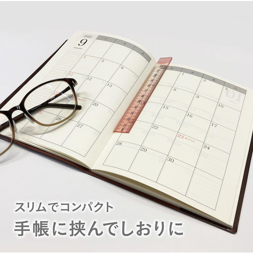 Kyoei Plastic Nuance Color Ruler 12cm Cinnamon Sugar NJ-12-03 1 piece