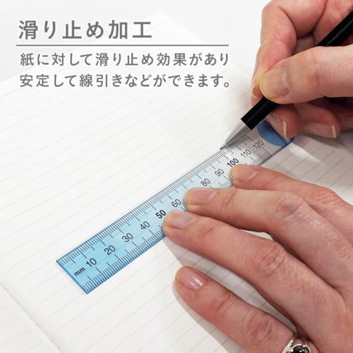 Kyoei Plastic Nuance Color Ruler 12cm Butterfly Pea NJ-12-05 1 piece