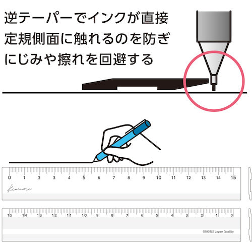 共栄プラスチック　Ｋｉｗａｍｉ　ＬＲ左右利き手対応アルミ定規　１５ｃｍ　ホワイト　KLR-15-W　1 本