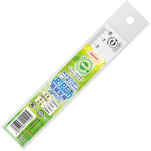Kyoei Plastic R-PET straight ruler 15cm P-1515 1 piece