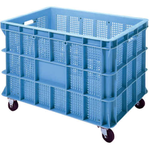 積水　ＢＳ型メッシュコンテナ　ＢＳ−２００　キャスター付（自在２ケ固定２ケ）　青　BS-200K　1 個