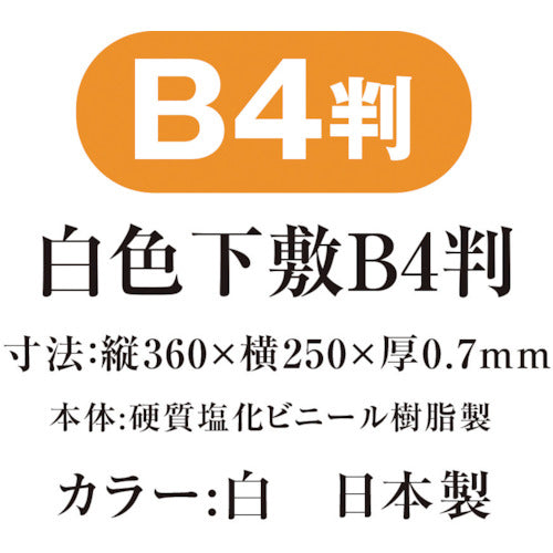 共栄プラスチック　白色下敷　Ｂ４　SIJ-B4-W　1 枚