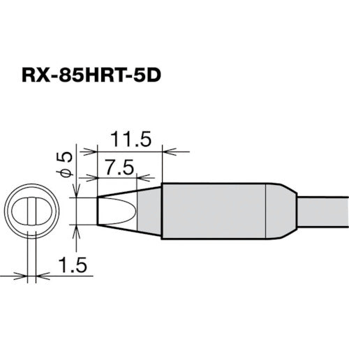 GUT Replacement Soldering Tip (RX-8 Series) RX-85HRT-5D 1 pc