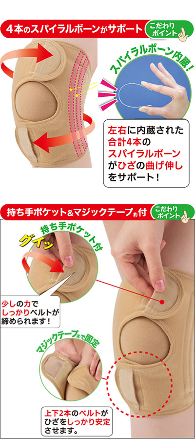 接骨院の先生が監修した膝サポーター　1枚入 / 042052002　M-L　ベージュ　1 枚