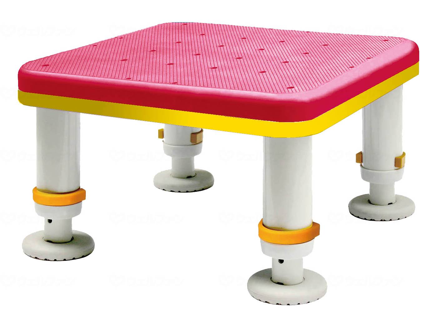 Shinei Techno Diamond Touch Bathtub Stand Compact Size Coral Pink 15-25