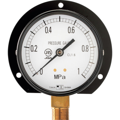 Takashima General Pressure Gauge (B Frame Vertical Type, φ75) Pressure Range 0.0-25MPa G3/8 1023225 1 pc