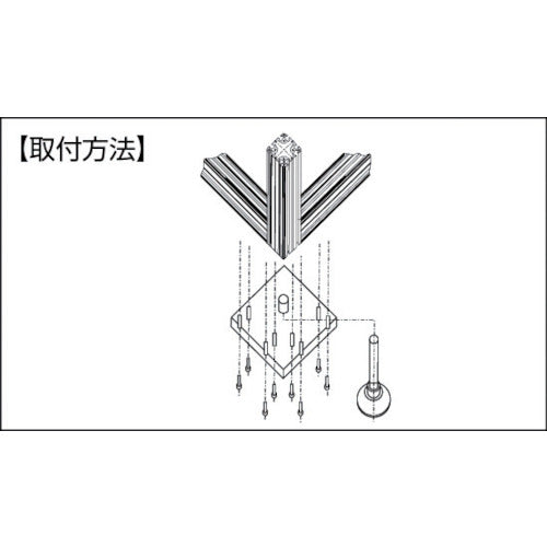 ＹＡＭＡＴＯ　キャスター・アジャストボルト取付用フットベースＹＦＢＣ−３０３０−６　YFBC-3030-6　1 個