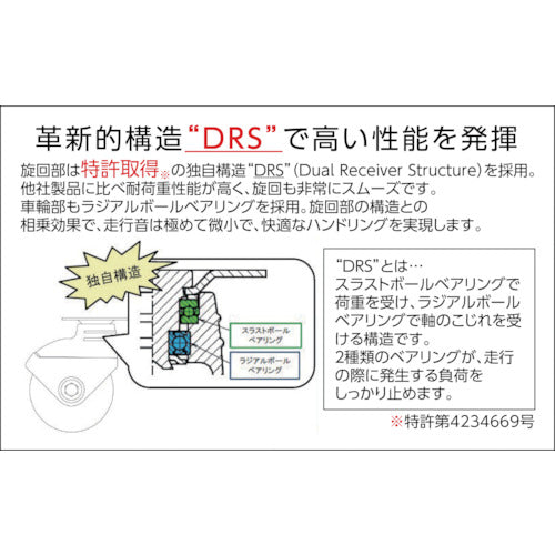 ＴＲＵＳＣＯ　【売切廃番】省音グレーキャスター　自在　Φ１３０　黒色　TYPGJ-130BK　1 個