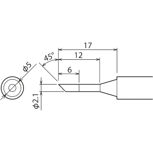 GUT Replacement Soldering Tip 2C Type Full Circle for PX6/7/RX7/CXR PX-60RT-2CR 1 pc