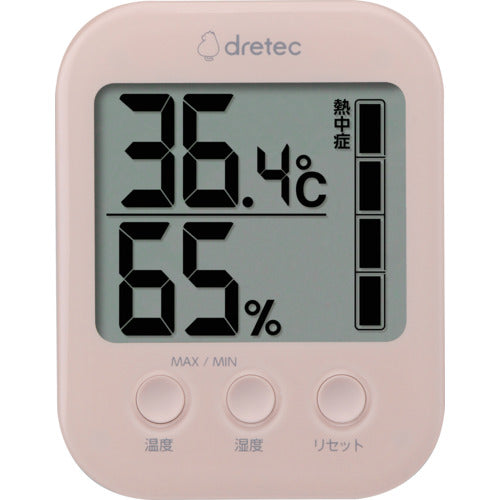 ｄｒｅｔｅｃ　デジタル温湿度計「モスフィ」　ピンク　O-401PK　1 台