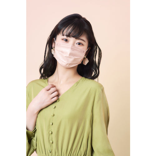 IRIS 296313 DAILY FIT MASK Regular Size 30 pieces Pink Beige PN-DC30MPB 1 box