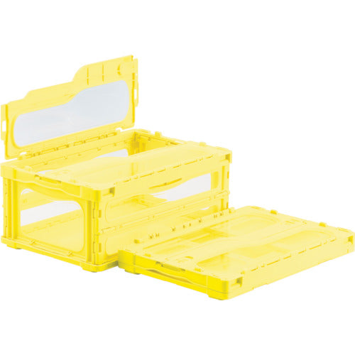 サンコー　フタ一体型折りたたみコンテナー　５５９１３０　マドコンライトＣ−３０Ｂイエロー　SKMLO-C-30B-YE　1 個