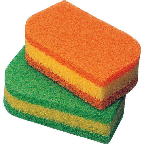 ３Ｍ　スコッチ・ブライト　抗菌ウレタンスポンジたわし（リーフ型）　オレンジ　SS-72KE　1 PK