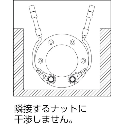 ＴＯＰ　水道本管用弓形トルクレンチ（単能型）３６ｍｍ　RM-36LYT　1 丁