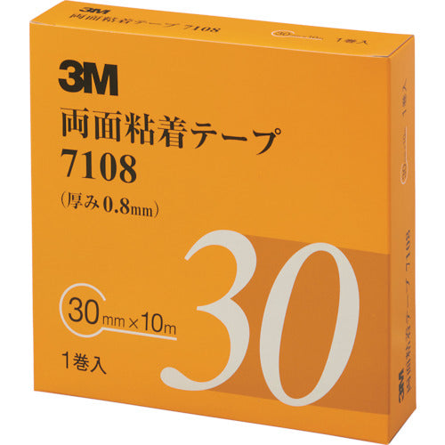 ３Ｍ　両面粘着テープ　７１０８　３０ｍｍＸ１０ｍ　厚さ０．８ｍｍ　灰色　１巻入り　7108 30 AAD　1 巻