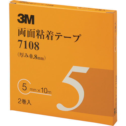 ３Ｍ　両面粘着テープ　７１０８　５ｍｍＸ１０ｍ　厚さ０．８ｍｍ　灰色　（２巻入）　7108 5 AAD　1 箱
