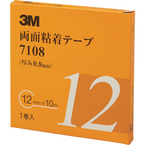 ３Ｍ　両面粘着テープ　７１０８　１２ｍｍＸ１０ｍ　厚さ０．８ｍｍ　灰色　１巻入り　7108 12 AAD　1 巻