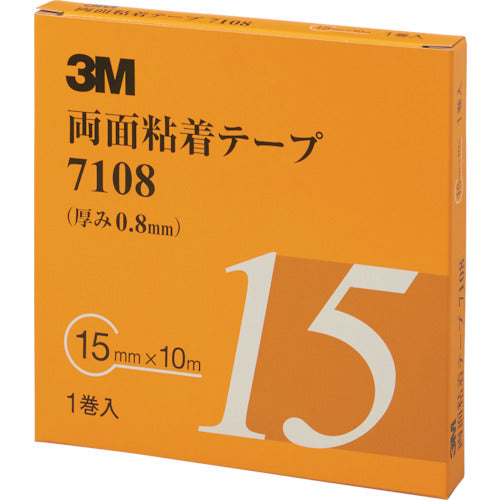 ３Ｍ　両面粘着テープ　７１０８　１５ｍｍＸ１０ｍ　厚さ０．８ｍｍ　灰色　１巻入り　7108 15 AAD　1 巻