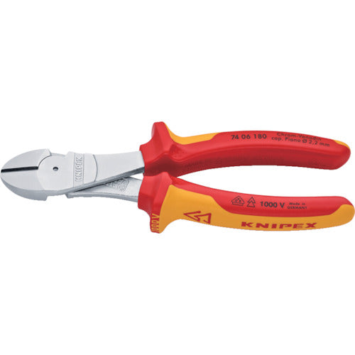 ＫＮＩＰＥＸ　絶縁１０００Ｖ強力型ニッパー　１８０ｍｍ　7406-180　1 丁