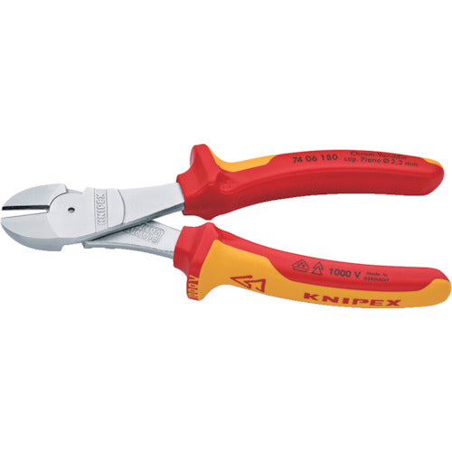 ＫＮＩＰＥＸ　絶縁１０００Ｖ強力型ニッパー　１８０ｍｍ　7406-180　1 丁